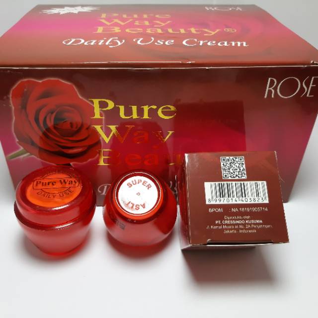 CREAM ROSE PURE WAY BEAUTY DAILY USE BPOM HARGA 12 PCS