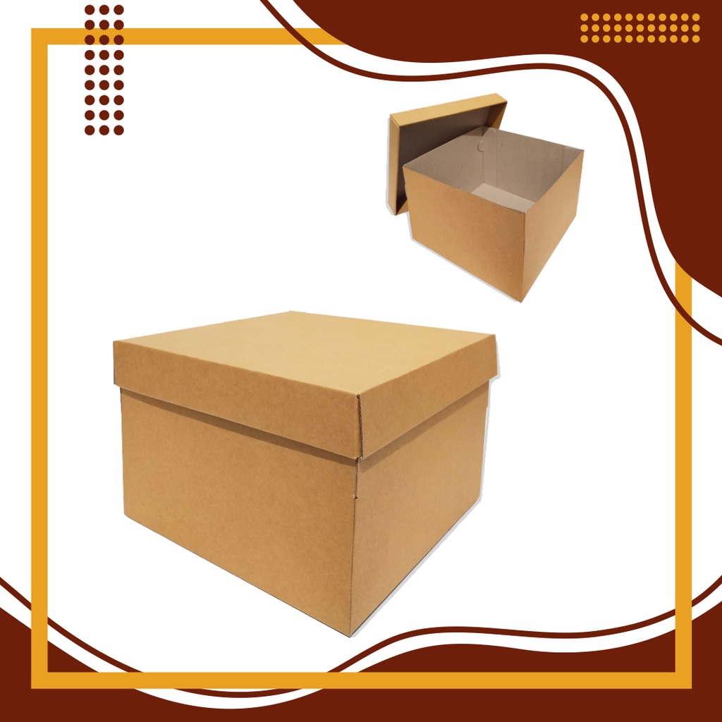 Kardus / Box Kado Up Bottom ( Atas Bawah Terpisah ) E FLUTE - uk. 30 x 30 x 20 Polos/Kado/Karton/Box