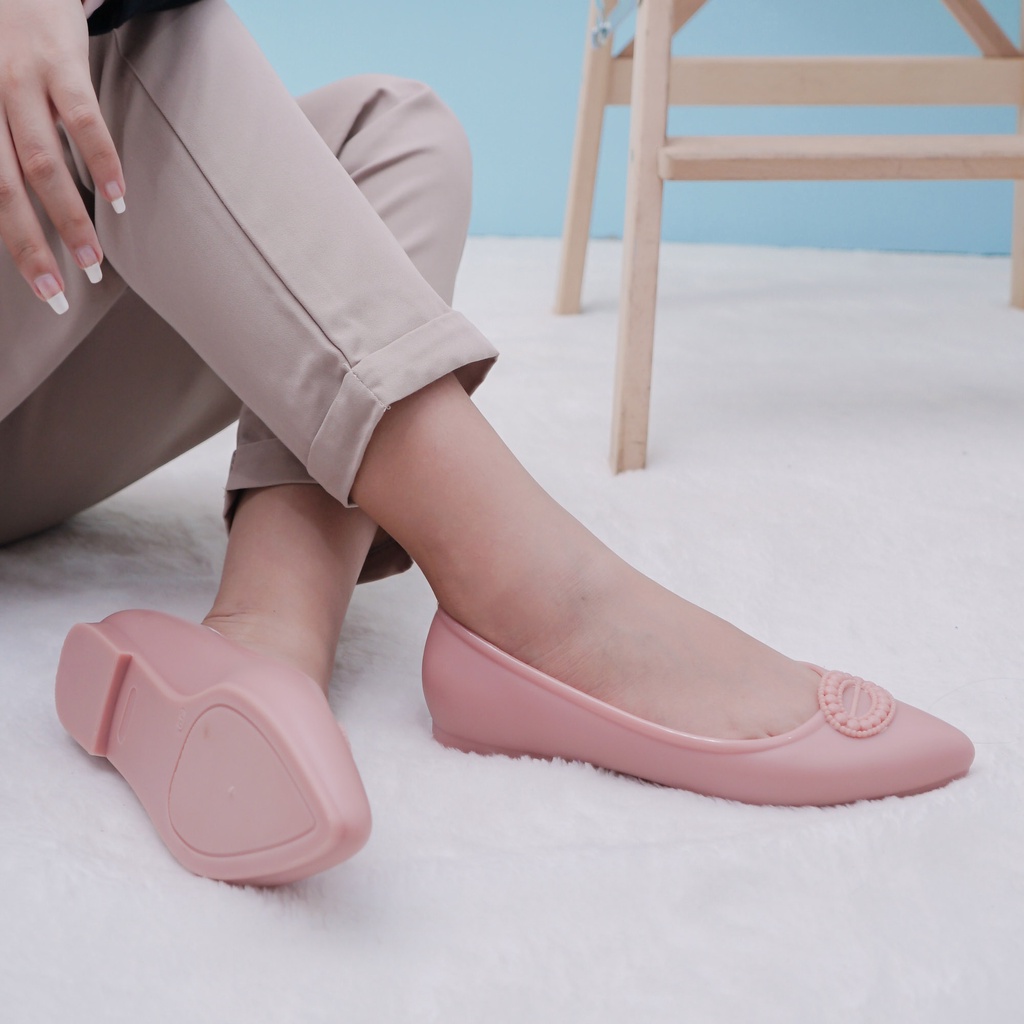 Sara Sara PERMATA Sepatu jelly wanita sepatu kerja wanita flat shoes jelly sepatu empuk terbaru