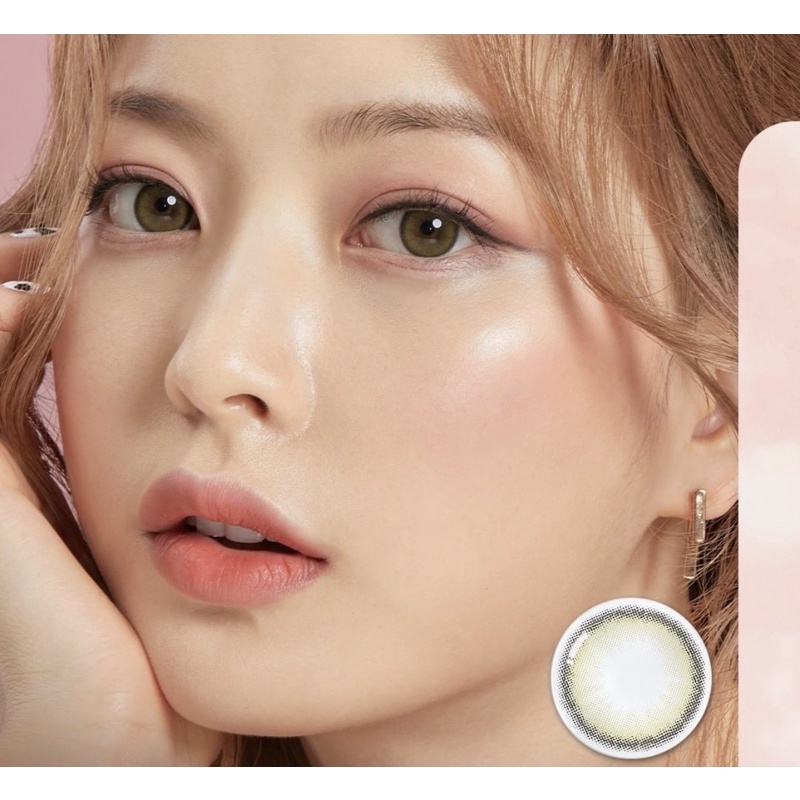 Softlens Princess Idol Roze Olive Green / Hijau Normal Minus Beda Minus