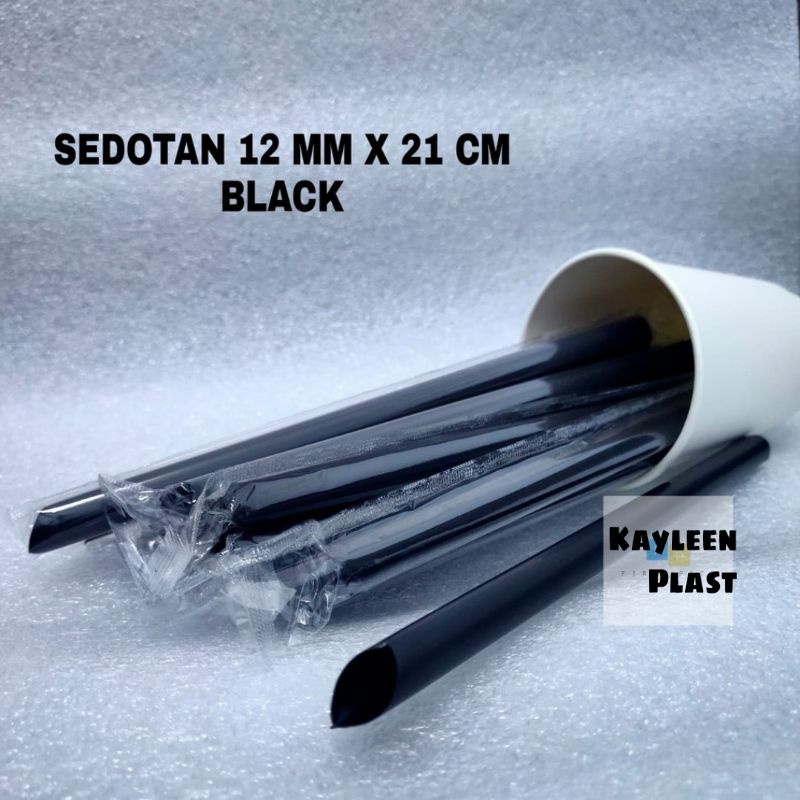 Sedotan Bubble Steril 12mm Boba Straw Panjang Runcing 21cm Higienis Buble 1221 Murah