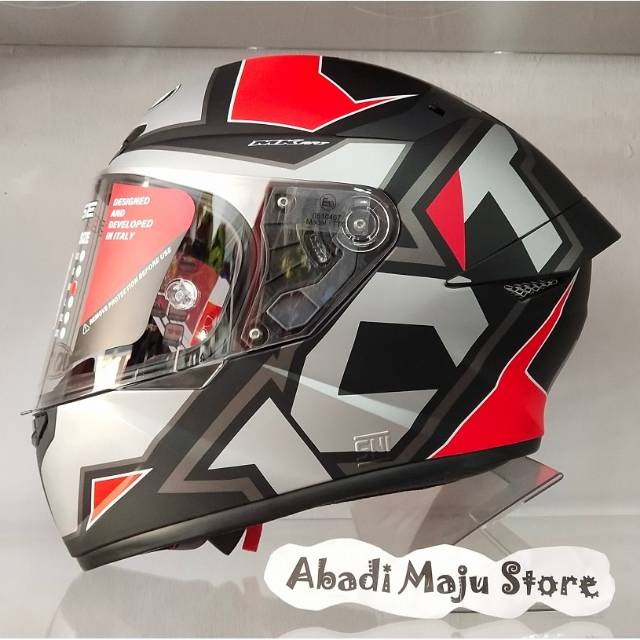 Helm KYT TT COURSE Electron Grey Red Matt Doff Original