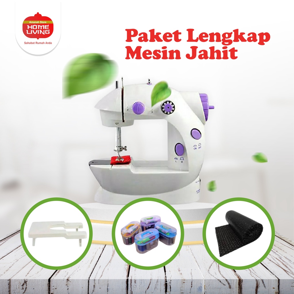 Mesin jahit mini portable SM202 paket lengkap