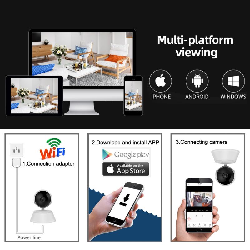 V380 Ip Cam / V380 Ip Camera / V380 Ipcam / Ip Camera Cctv Wifi Indoor