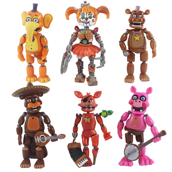 FNAF Figures Chica Bonnie Foxy Freddy Fazbear Five Nights At Freddy's set 6