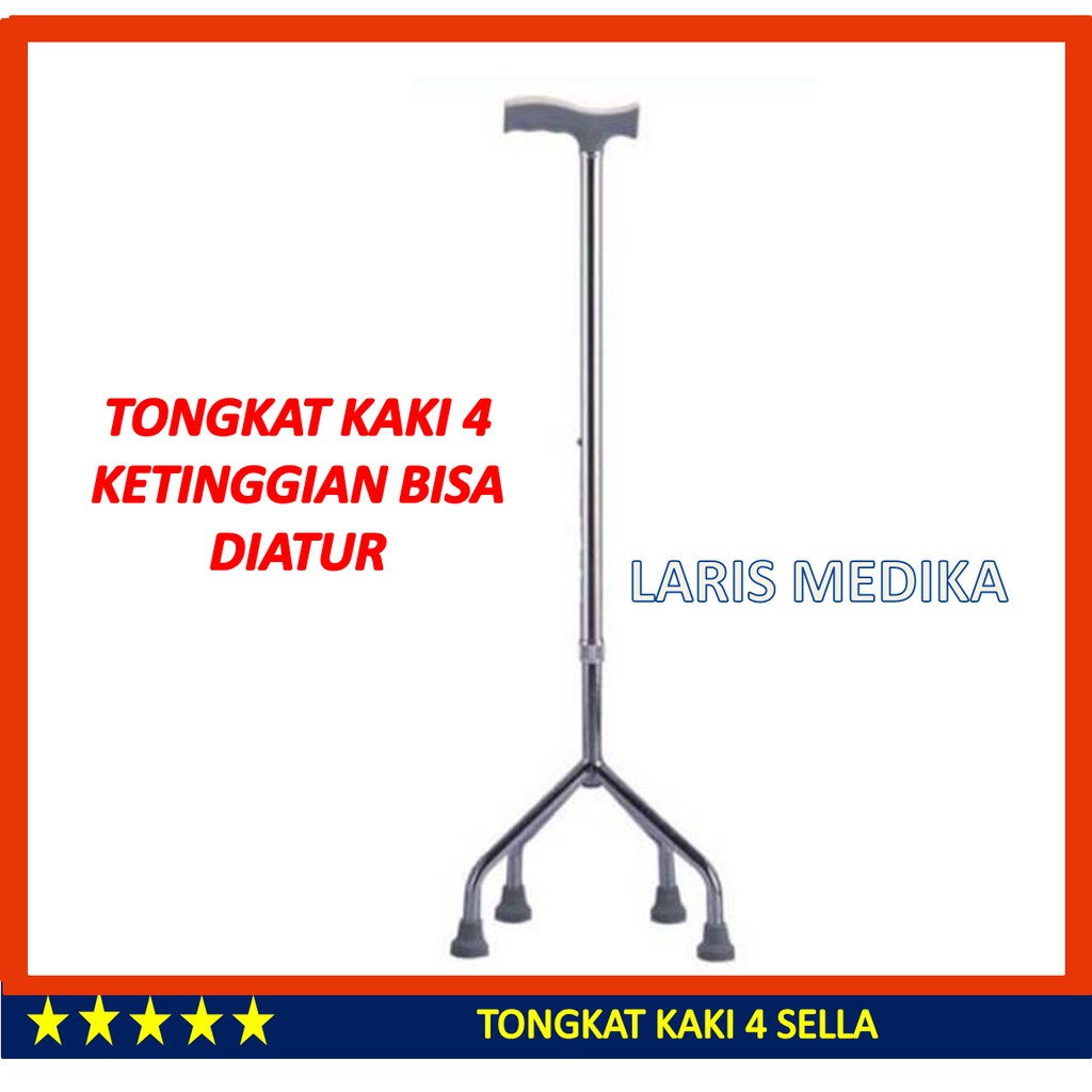 Tongkat Jalan Kaki 4 / Tongkat Orang Tua / Tongkat Jalan/Tongkat Sella