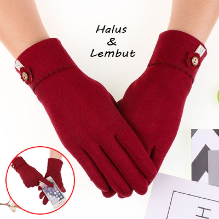 Sarung Tangan Wanita Touchscreen Layar Sentuh Gadget Full Tangan Women's Gloves Korean Version