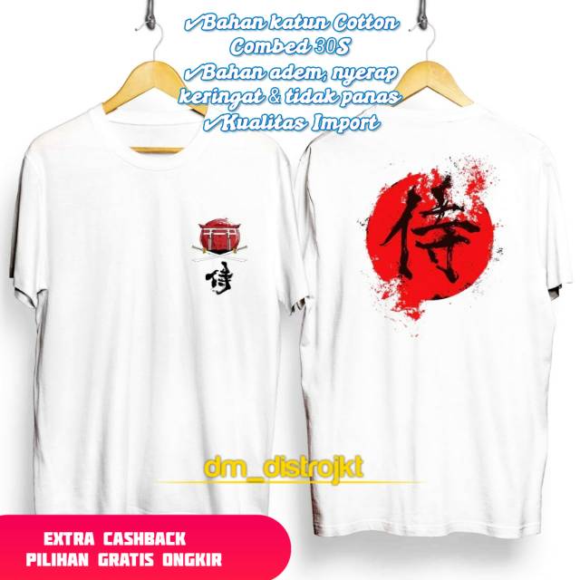 T shirt Katun Motif  Bendera Jepang  Kanji Baju Distro 