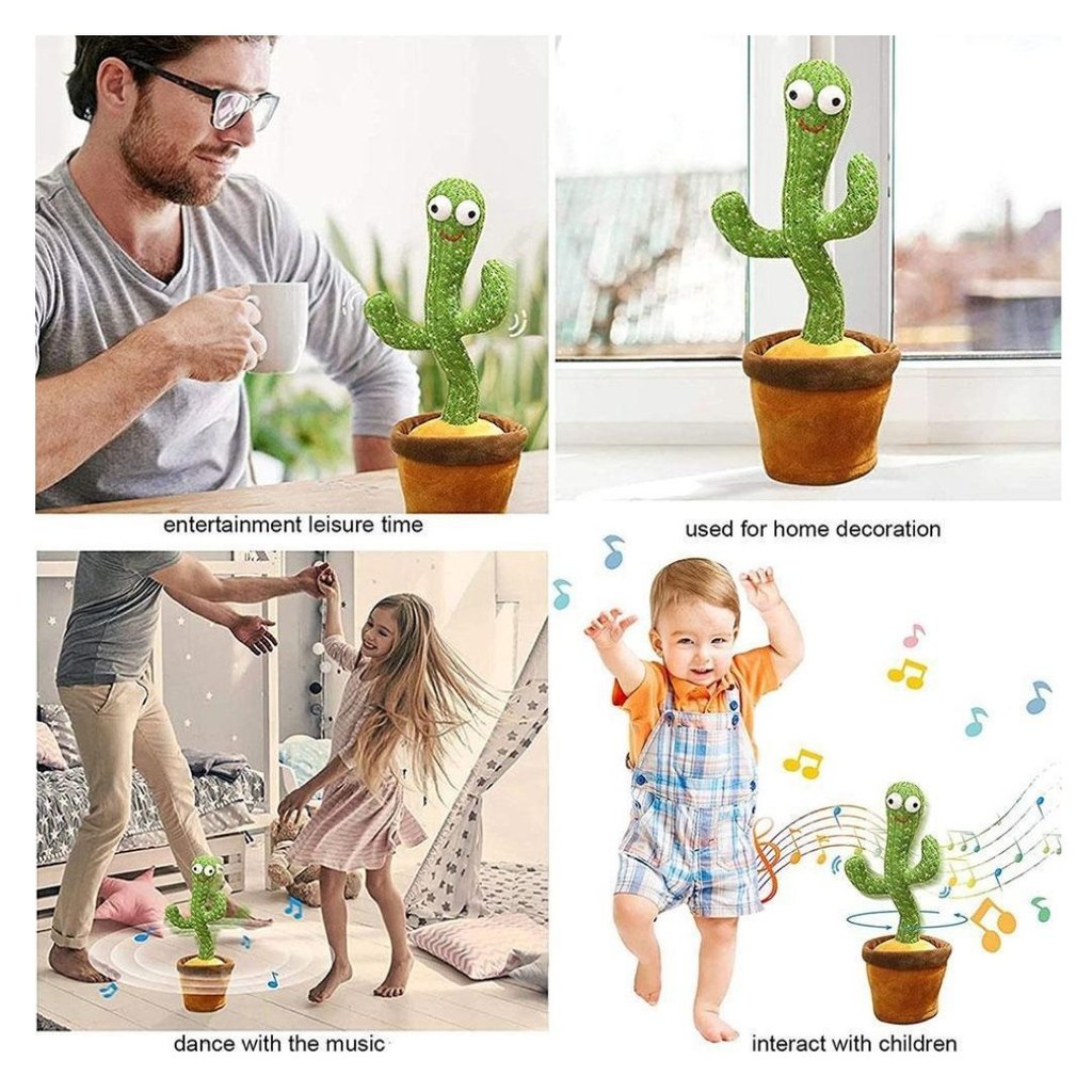 Mainan Unik Lucu Boneka Kaktus Goyang Bor Joget Dancing Cactus 114129