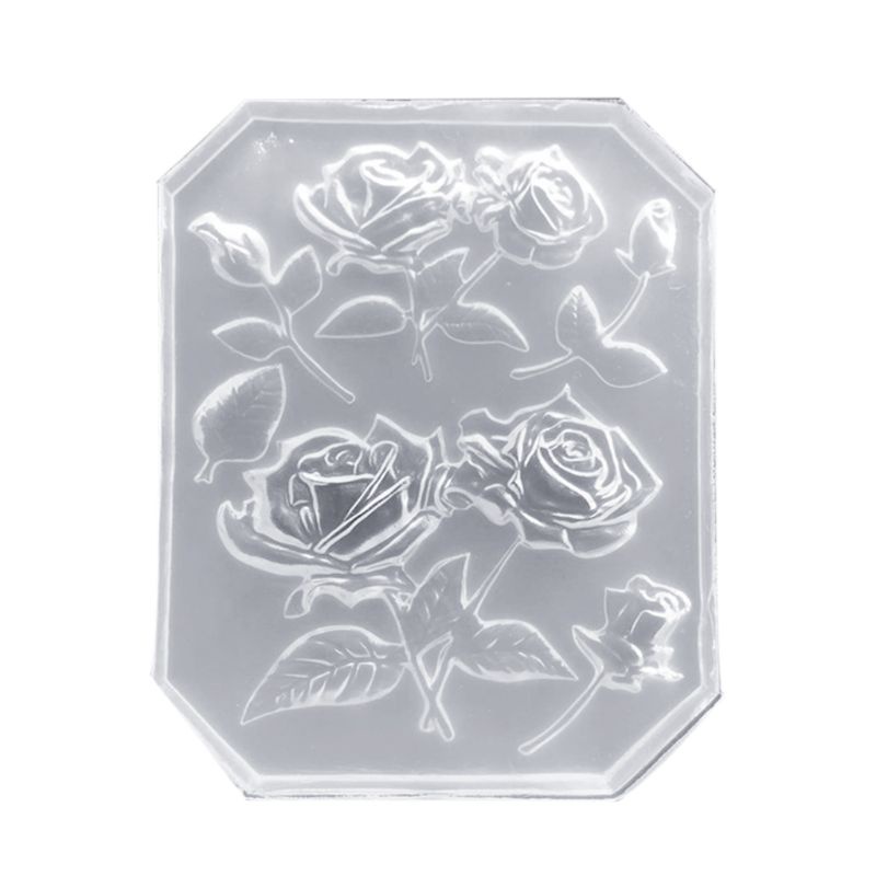 SIY  New Mirror DIY Handmade UV Crystal Epoxy Mold With Leaf Big Rose Jewelry Pendant Accessories