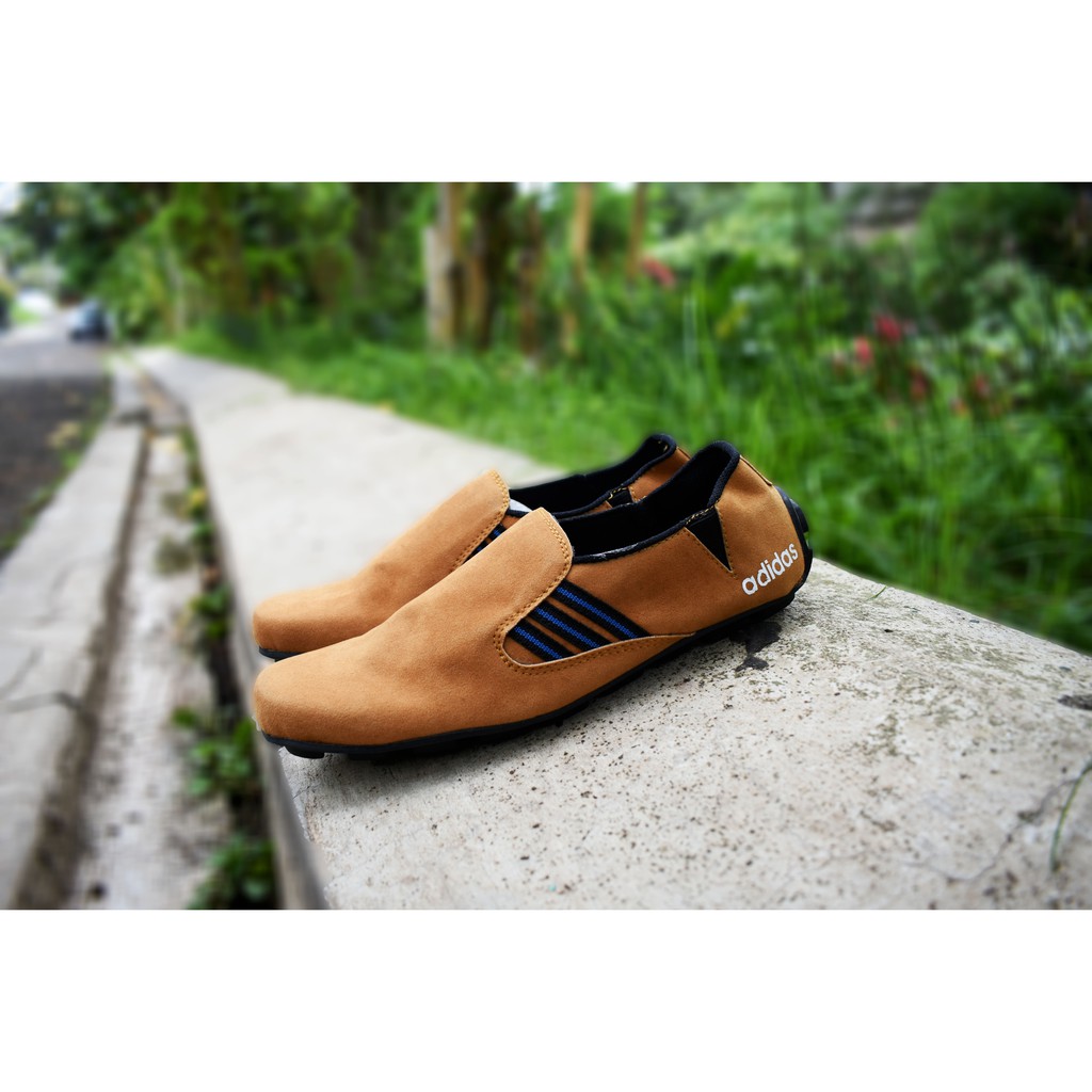 Promoo !!!! Sepatu slip on pria adidas casual slop formal kerja kantor kulit asli santai kuliah 4.5