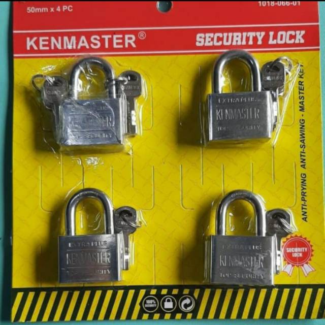 UK.50 mm isi Set 4 . Kenmaster , Kunci Gembok , Master key