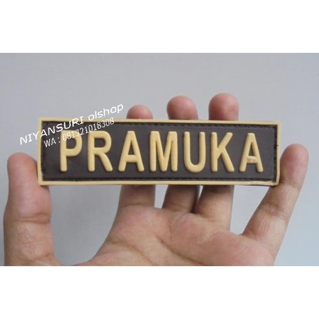 Patch rubber PRAMUKA ~ coklat