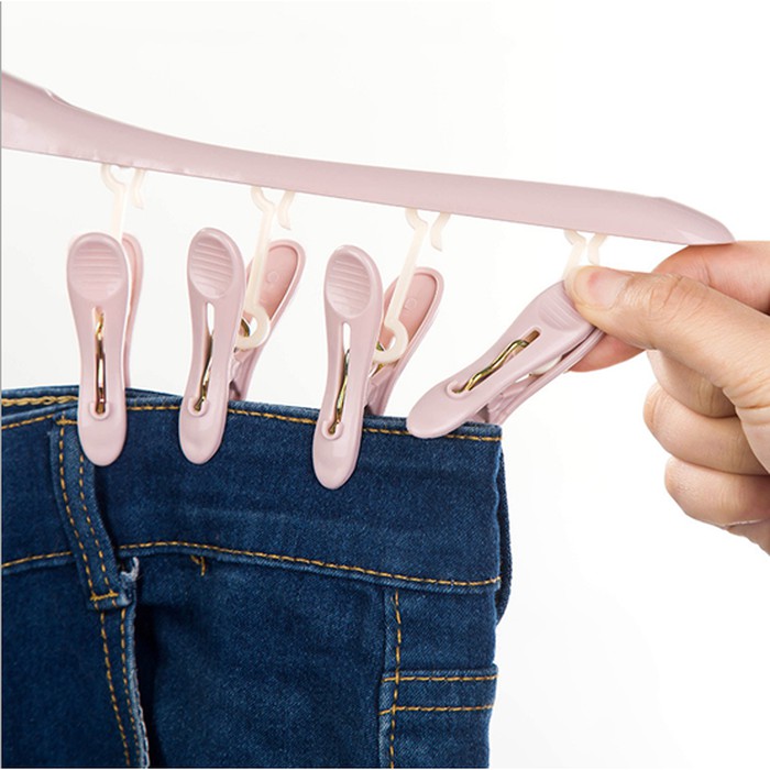 Hanger Portable Pakaian Dalam Kaos Kaki Dan Baju Dengan 8 Kait Gantungan