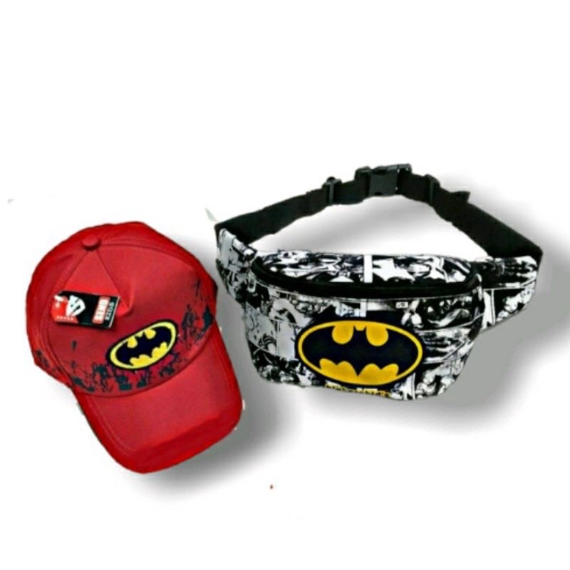 BATMAN WAISTBAG ANAK LAKI LAKI 2IN1WAISTBAG TAS SLEMPANG ANAK