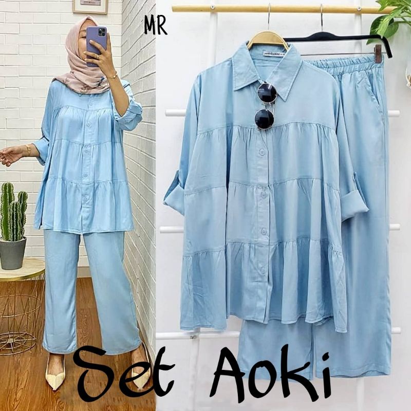 SET CELANA AOKI, TUNIK, MOSCREPE, STELAN, GAMIS, MUSLIM