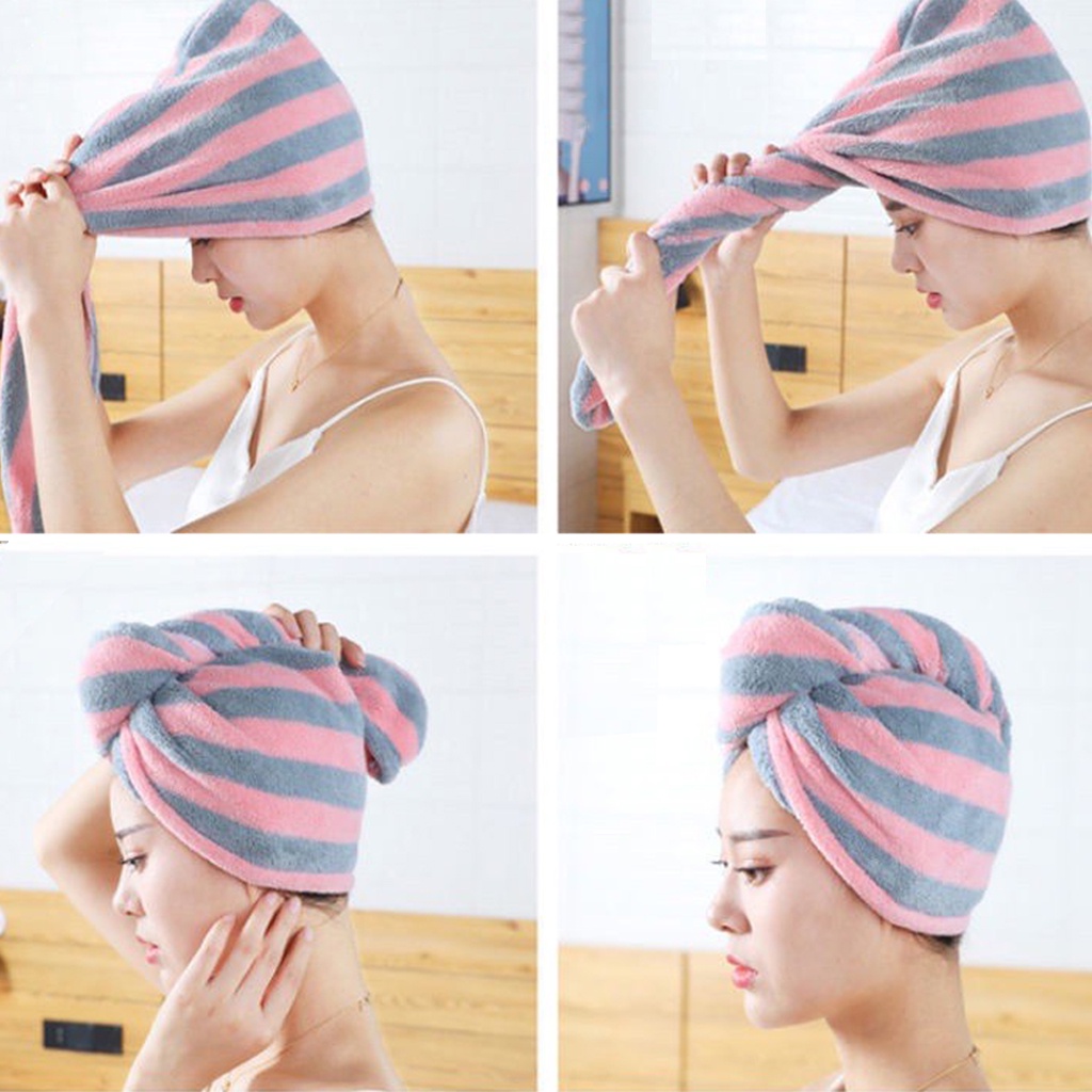 BRGUNIK Handuk Keramas Kepala Cepat kering Bahan Microfiber/Handuk Turban /Magic towel/ Head Towel R524 R525