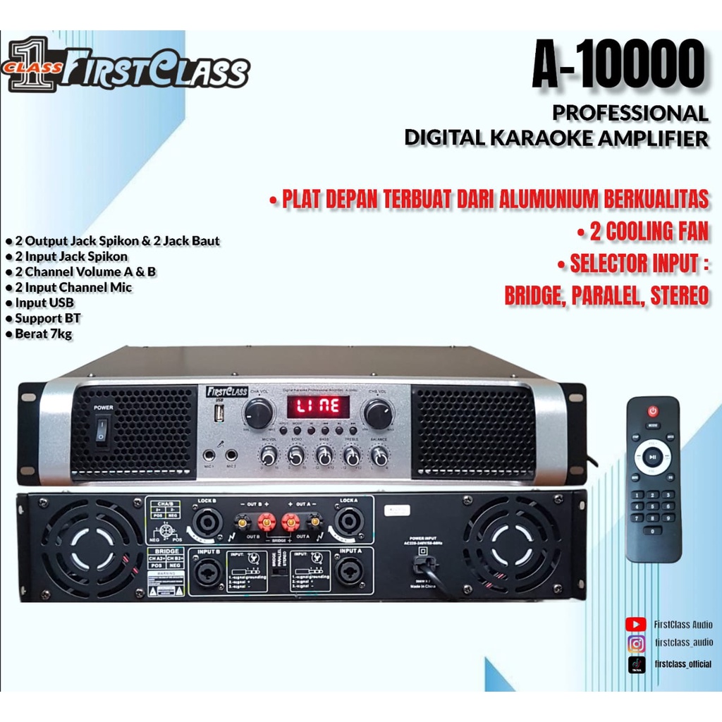 POWER AMPLIFIER FIRSTCLASS A - 10000 PROFESSIONAL DIGITAL