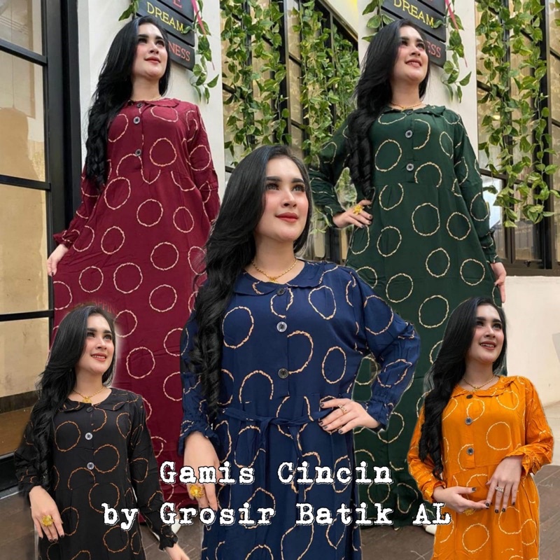 Batik AL - Longdress Sonaya - Daster Lengan Panjang - Kancing Depan - Bumil - Busui - Murah