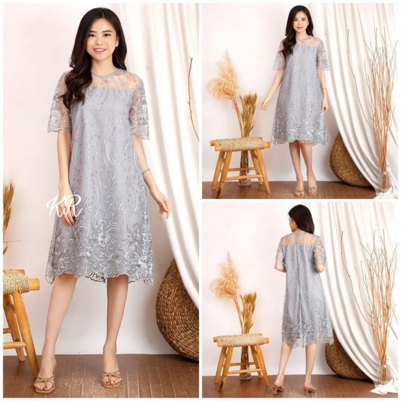 DRESS FASHION ELEANOR, BRUKAT PREMIUM, FURING, MAXY DRESS