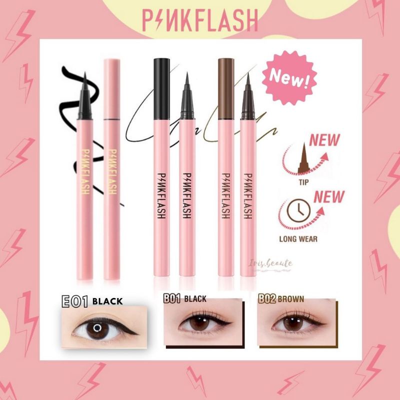 (READY &amp; ORI) Pinkflash Lock All Day Eyeliner pink flash E01 E 01