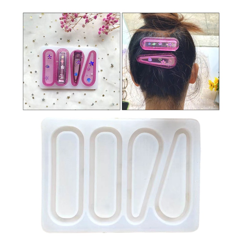 SIY  Quicksand Hairpin Epoxy Resin Mold Hair Clip Barrette Silicone Mould DIY Crafts Jewelry Casting Tools