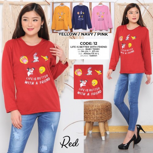 Pakaian Wanita Atasan Kaos lengan panjang kekinian sablon WART DISNEY