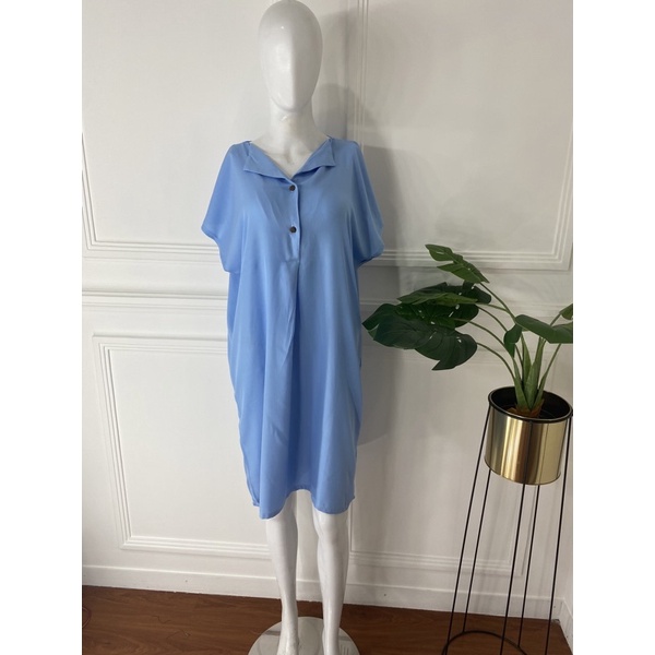 DASTER PENDEK SEBETIS RAYON MOTIF KEKINIAN VIRAL DASTER DEWASA PAKAIAN WANITA KEKINIAN LUCU-blue