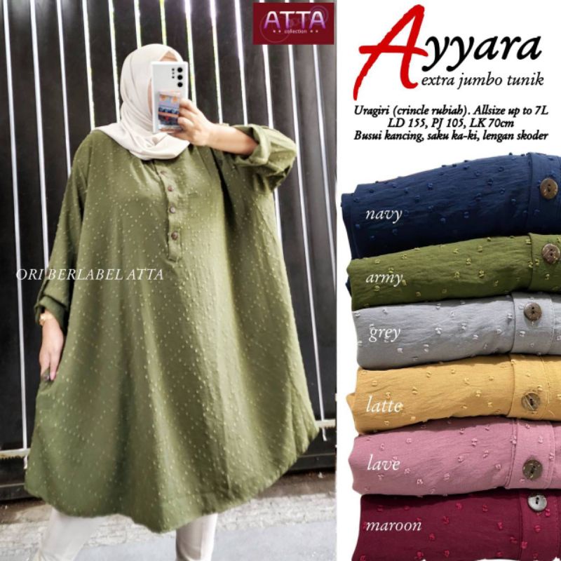 TUNIK BIGSIZE LD 150 Atasan Tunik Uragiri Twotone AYYARA EXTRA JUMBO