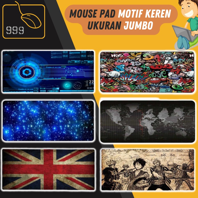 Mouse Pad Gaming Motif Multi Warna High Precision Tahan Air Anti Slip Ukuran Jumbo Untuk Tatakan Muse PC Laptop