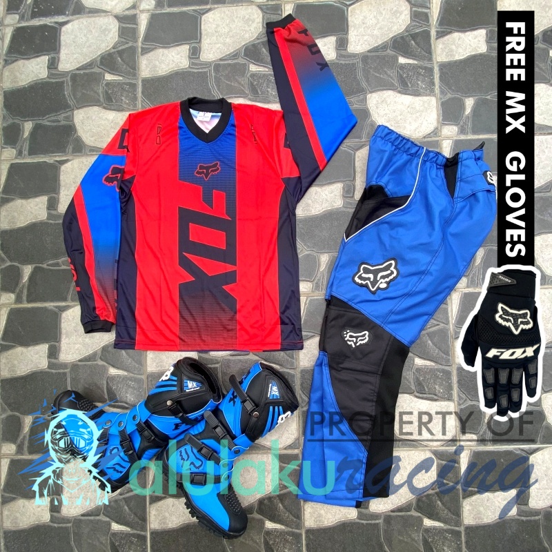 Jersey, Celana, Sarung Tangan &amp; Sepatu SV Fullset MX Trail Motocross - Paket Bundling FOCTSV050706-F41