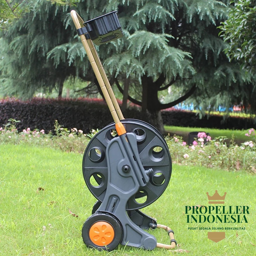 Selang Air Gulungan Selang Air Dorong Selang Taman Garden Hose Reel Penggulung Selang Portable