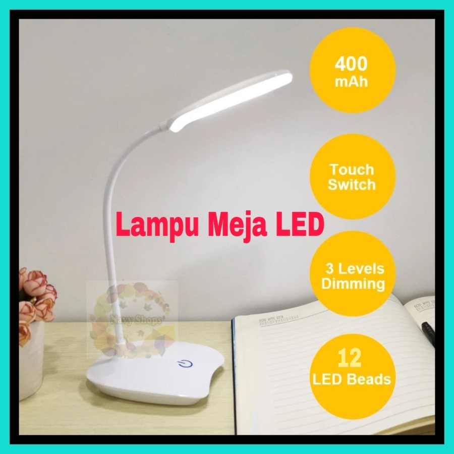 NA - Lampu Meja Led Dimmer Tombol Sentuh Lampu Belajar HT-1