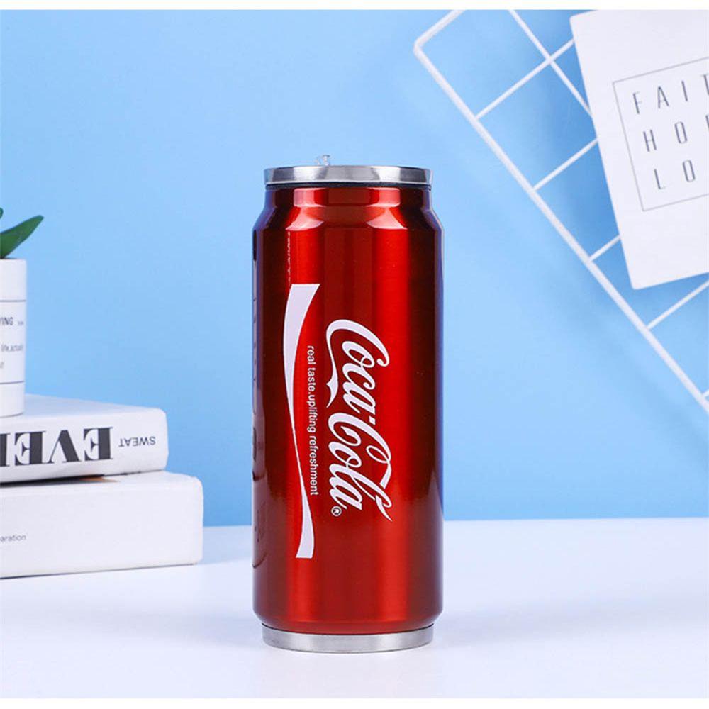 Solighter Termos Cangkir Hadiah Natal Baru Cola Sedotan Stainless Steel Botol Air Minum Mug Kopi Insulated Cup