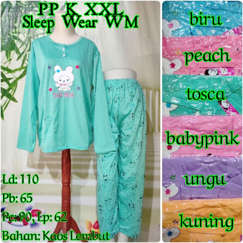 Geser[8]Motif>>> BAJU TIDUR JUMBO Ld 110 XXL PP KAMENLI DEWASA (100% REALPICT)-Sleep Wear WM