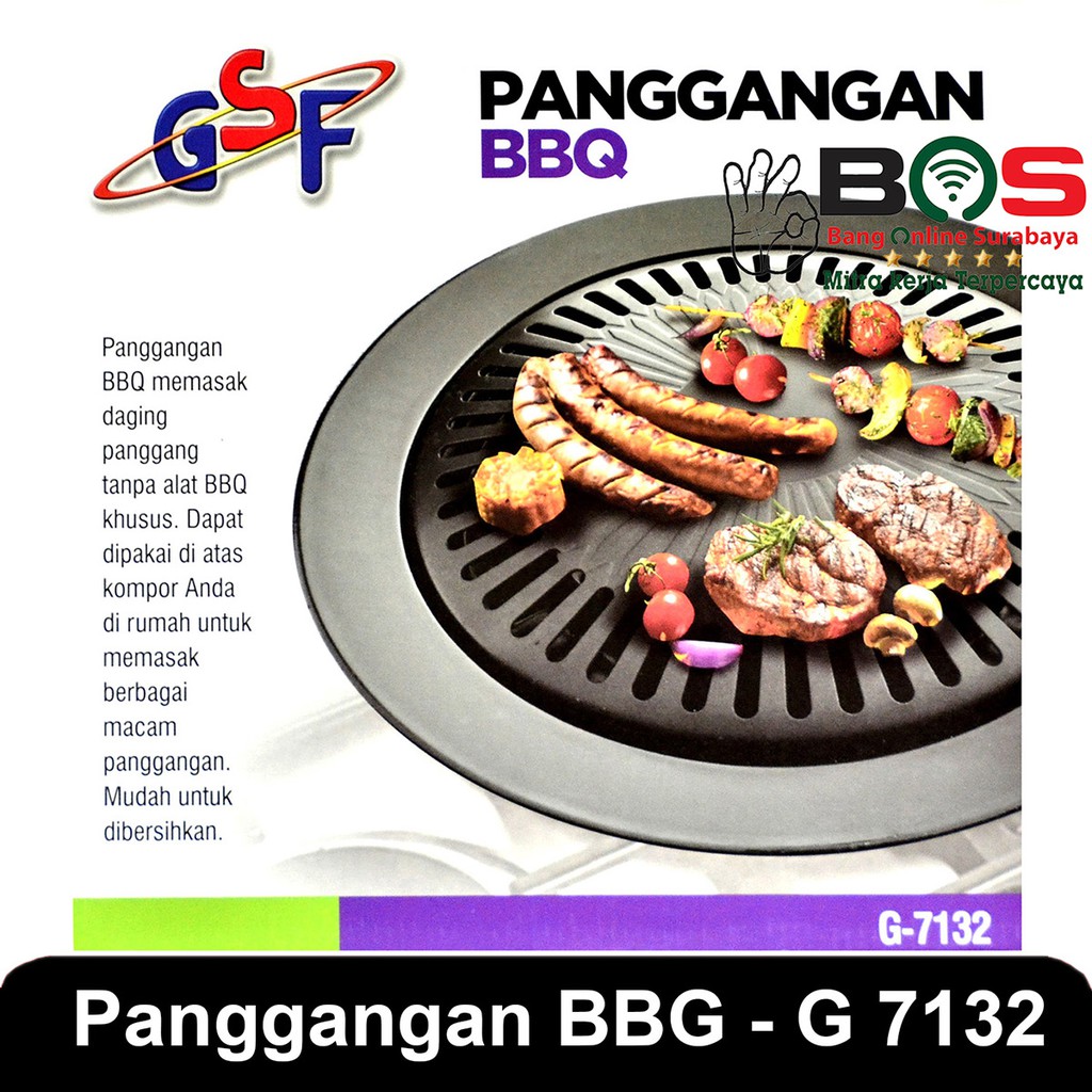 Alat Grill Panggang BBQ Alat Pemanggang Bulat Anti Lengket Kompor Anti Lengket GSF-7132 GSF 7132