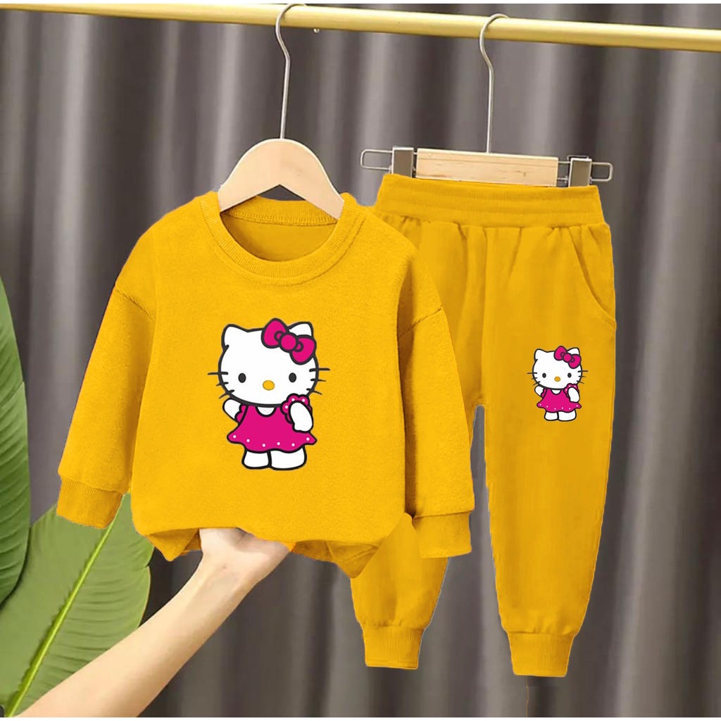 SETELAN SWEATER HELO KITTY 1-5 TAHUN SETELAN ANAK LAKI LAKI BAJU ANAK PEREMPUAN BAJU ANAK TERBARU