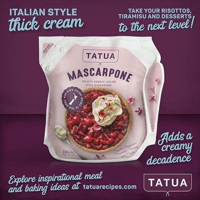 

TATUA MASCARPONE CHEESE 500 GR - KEJU IMPORT NEW ZEALAND HALAL ENAK