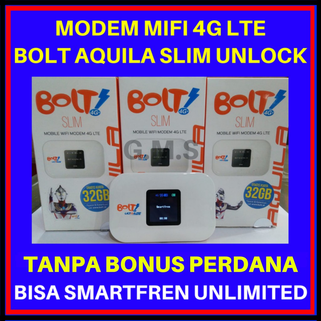 Modem Mifi 4G LTE Bolt AQUILA SLIM Unlock Bisa Smartfren Unlimited