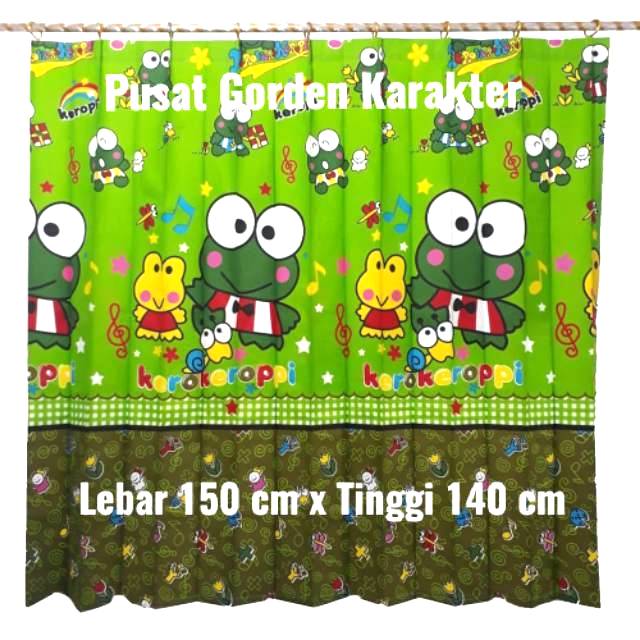  Gorden  Jendela  Tanggung KEROPI HIJAU Ukuran  lebar 150 cm  x 