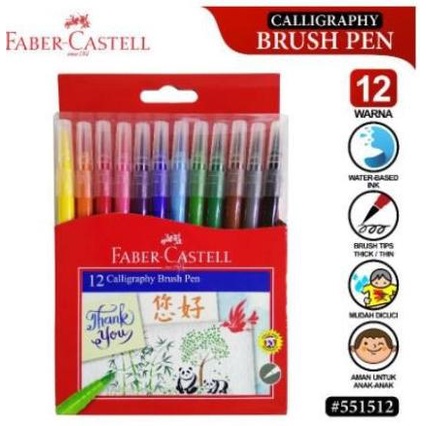 

[[COD]] Brush pen Brushpen Faber-Castell Calligraphy 12warna KOMPLIT Kode 1271