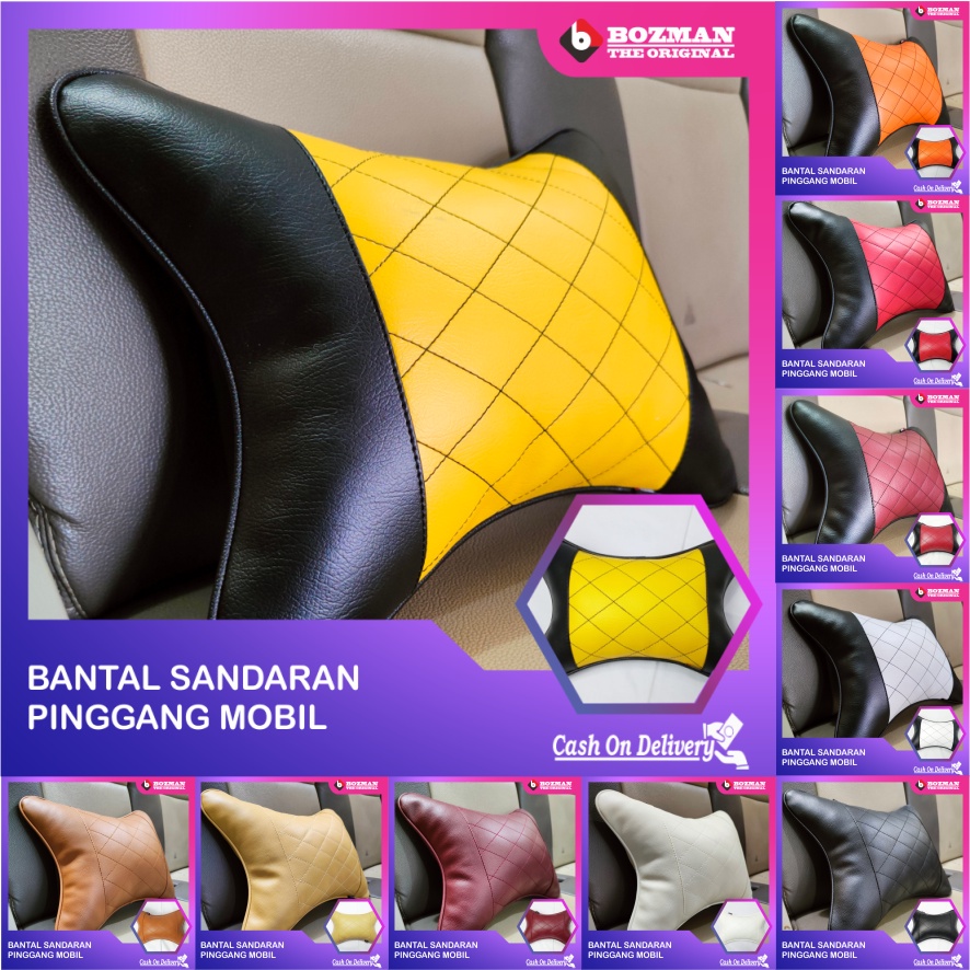 Bantal Pinggang Kulit Sintesis/Headrest Mobil Premium