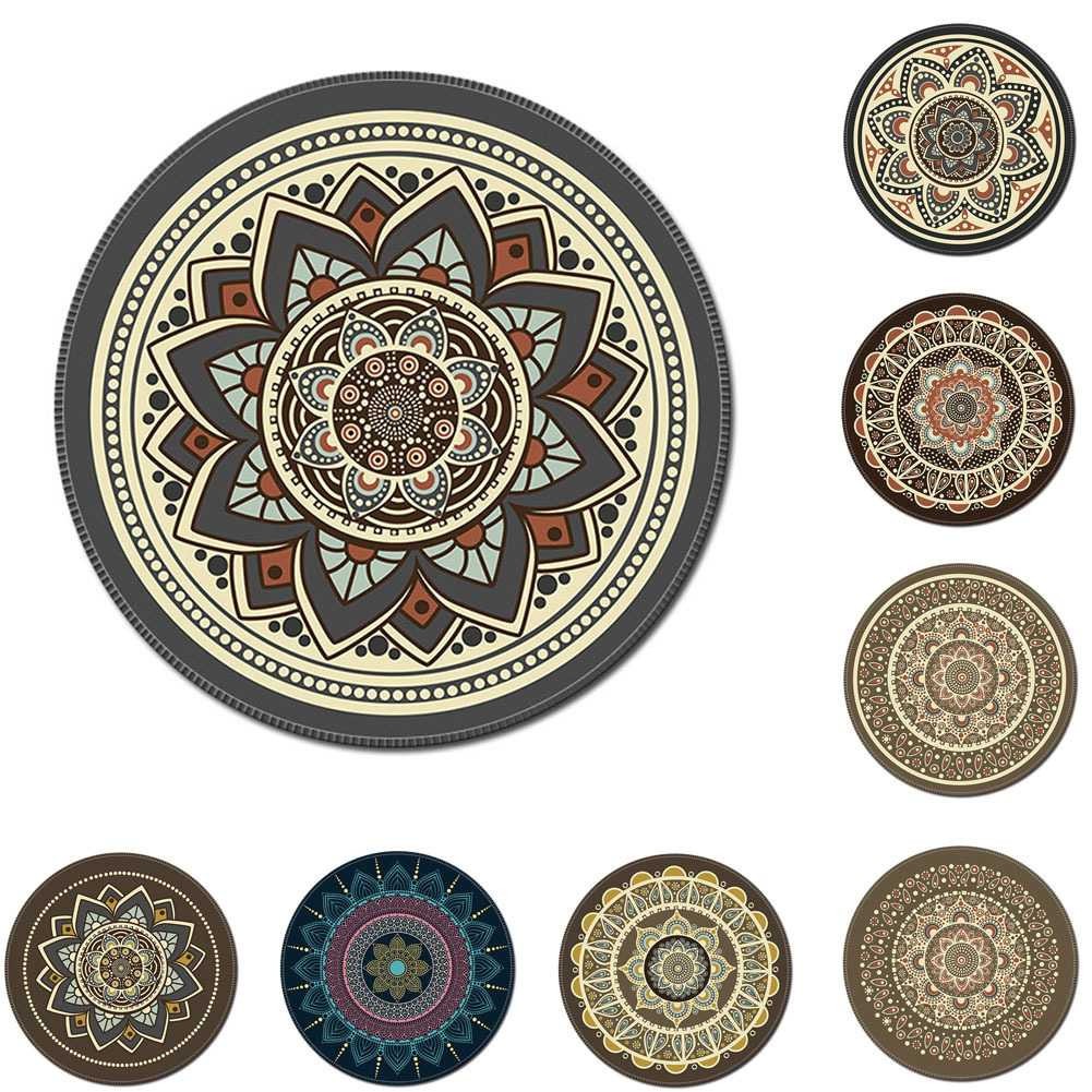 Terlariss !! Comfast Mouse Pad Bulat Anti Slip Vintage Bohemian 200mm