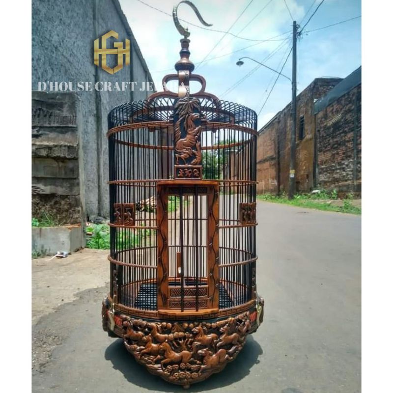 Sangkar Pleci Ukiran Kayu Jati