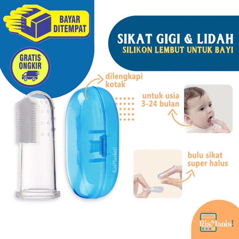 BABY FINGER TOOTHBRUSH - Sikat Gigi Gusi Lidah Bayi Ibu Anak Balita Buah Hati Silikon Lembut Aman