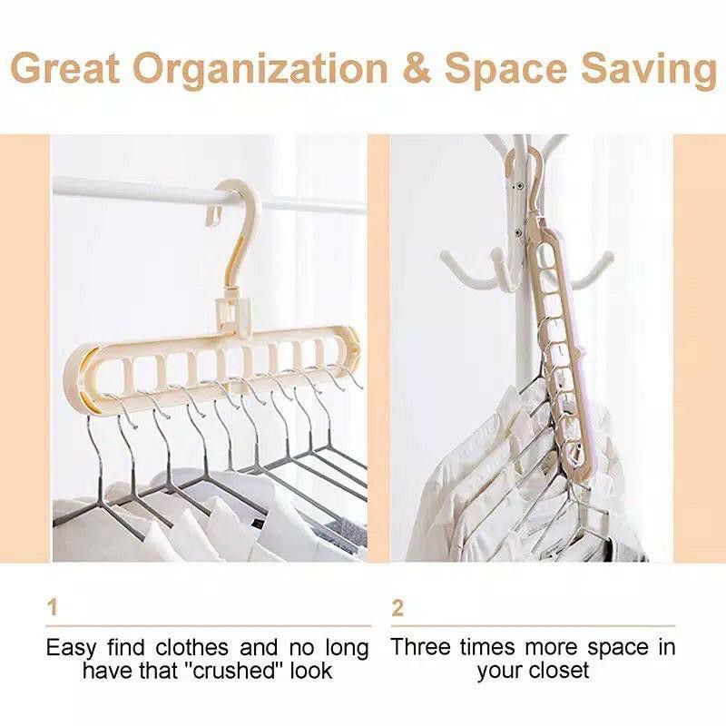 magic hanger gantungan baju organizer 9 in 1 jemuran lemari pakaian