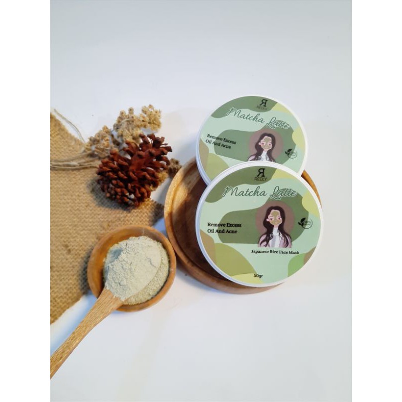 MASKER WAJAH ORGANIC BERAS JEPANG ( MATCHA LATTE )