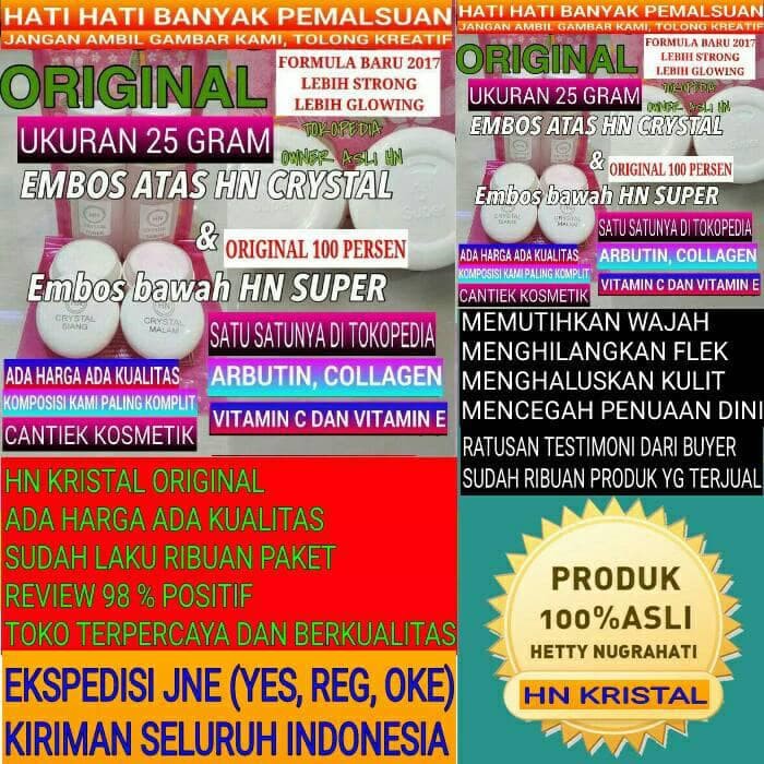 Terbaru CREAM HN KRISTAL ASLI ORIGINAL 25 GRAM / CREAM HETTY NUGRAHATI CRYSTAL Original