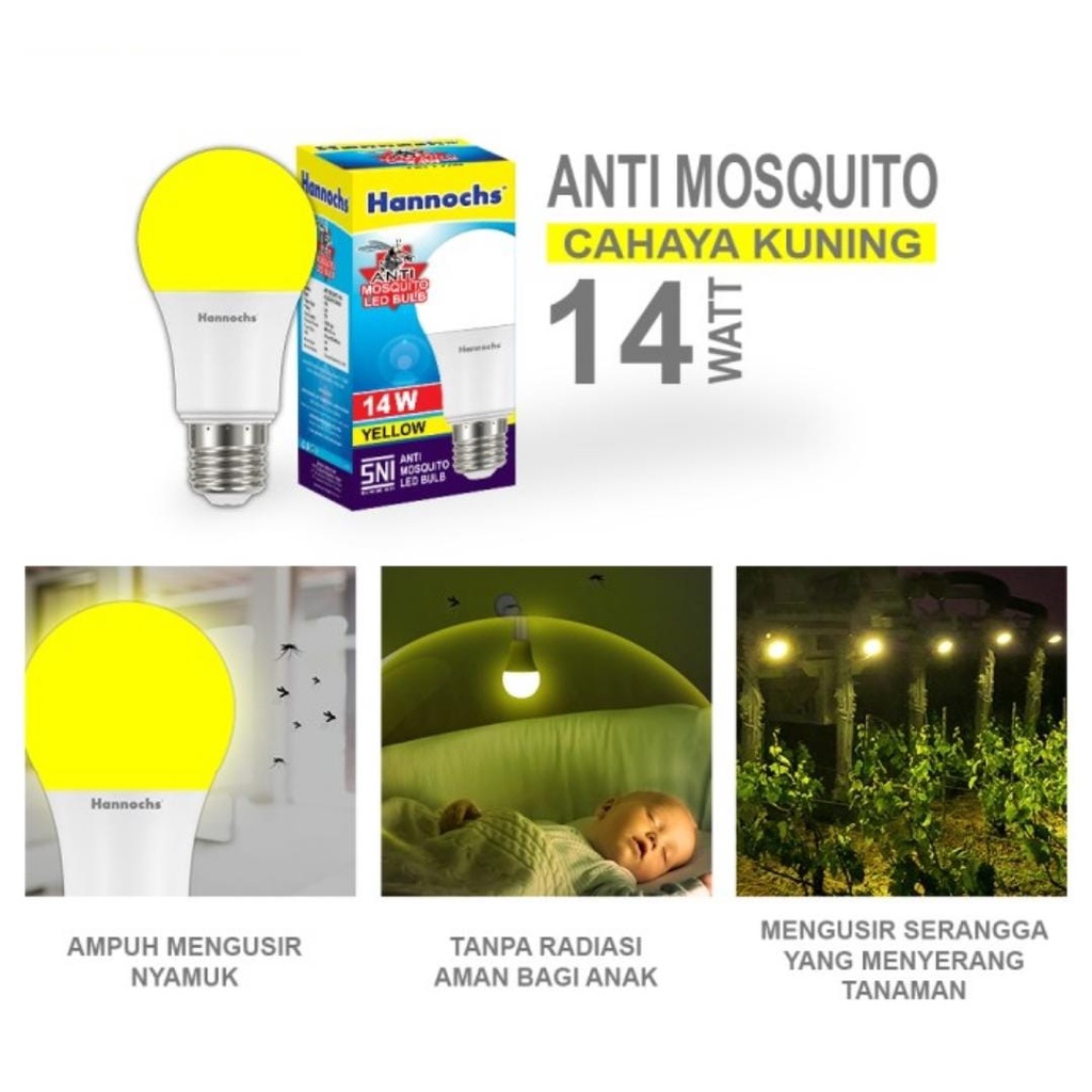 Lampu Nyamuk / Bohlam Pengusir Nyamuk / Hannochs Anti Mosquito Lamp 14W