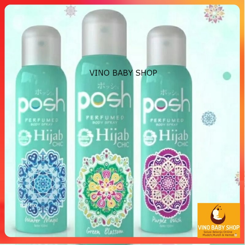 Jual POSH Hijab Body Spray Parfum POSH Girl Woman Green Blossom Purple ...